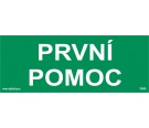 Samolepka Prvn� pomoc - textov� ozna�en� m�sta prvn� pomoci (210 x 80 mm)